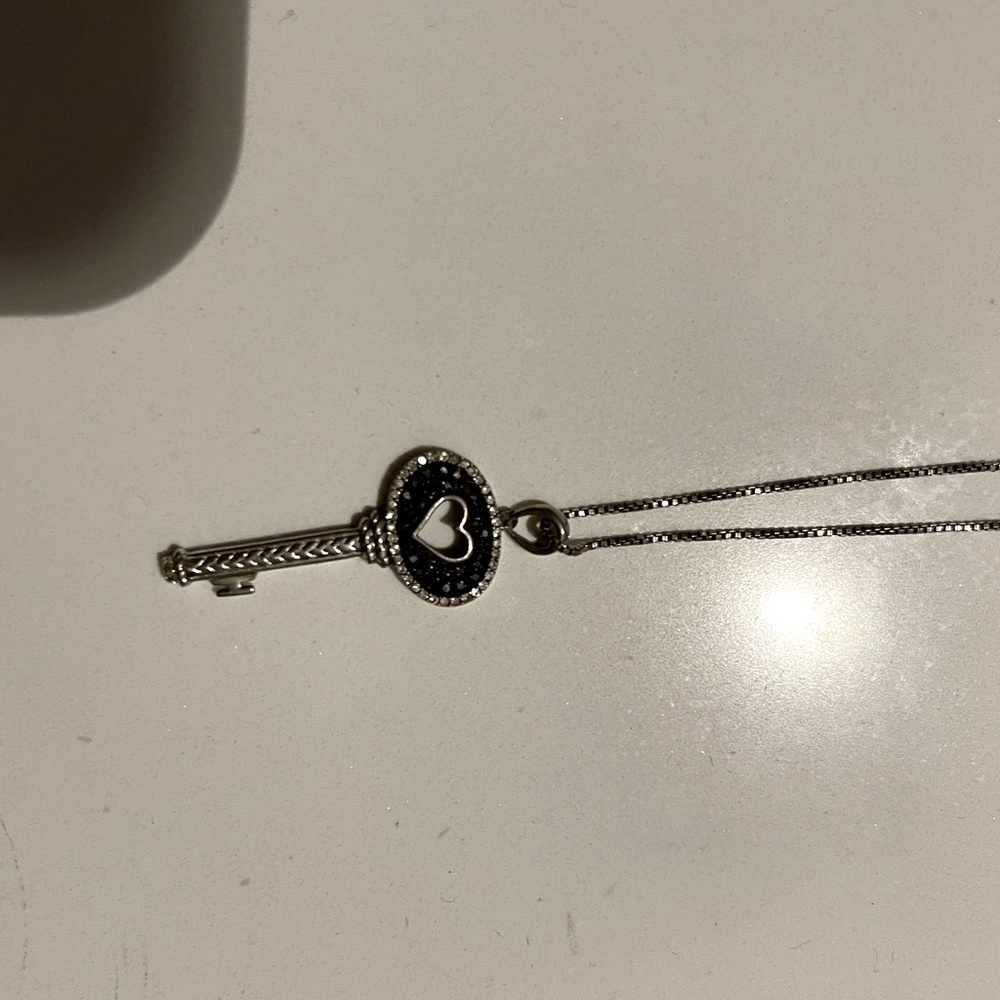 Diamond key necklace